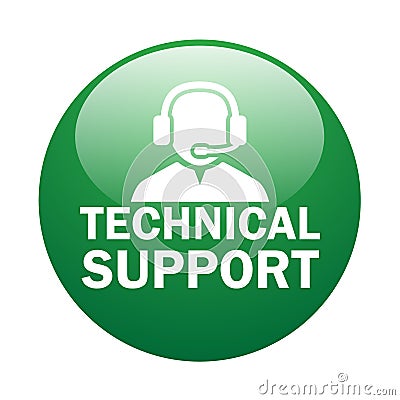 Technical support icon web button Vector Illustration