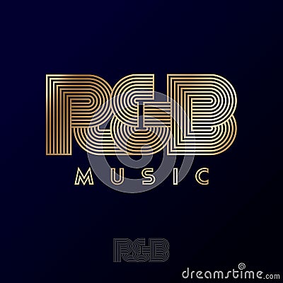 R & B Music logo. R and B monogram. Rhythm & Blues Music emblem. Vector Illustration