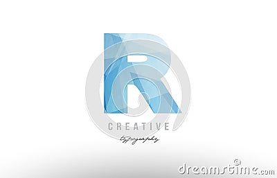 r blue polygonal alphabet letter logo icon design Vector Illustration