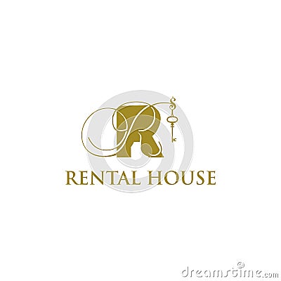 R key rental logo design Stock Photo