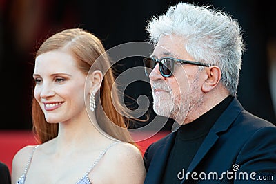 R-L Pedro Almodovar, jurors Jessica Chastain Editorial Stock Photo