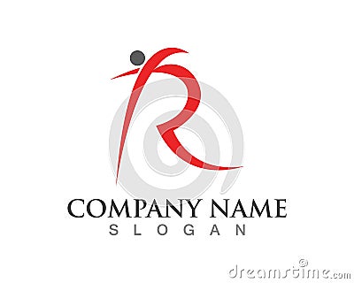 R letter people logo Template vector Stock Photo