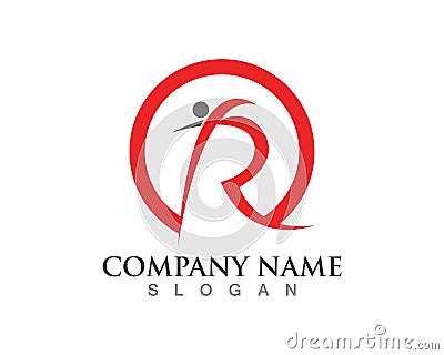 R letter people logo Template vector Vector Illustration