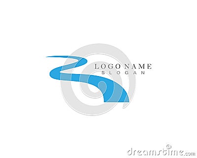 R Letter River Logo Template. Vector Illustration