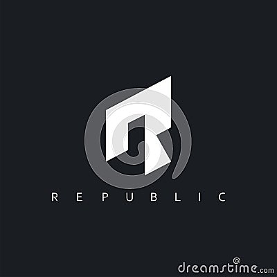 R letter simple logo concept design template Vector Illustration