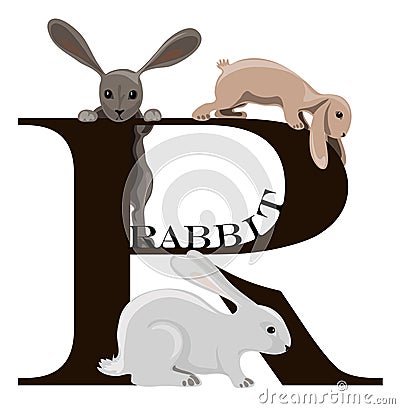 R (rabbit) Vector Illustration