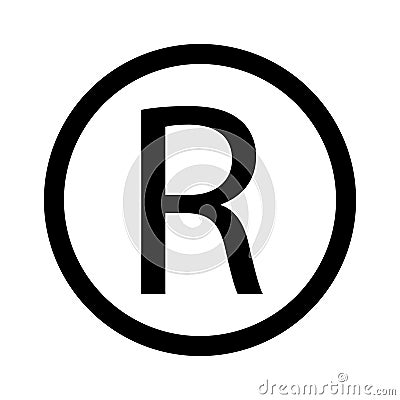 R symbol copyright vector image Cartoon Illustration