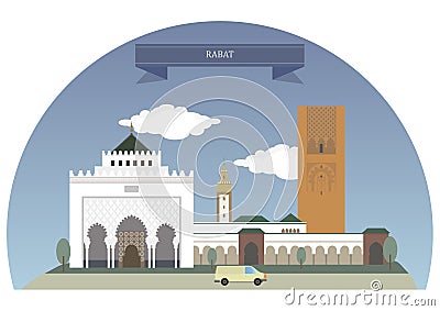 Rabat, Morocco, Vector Illustration