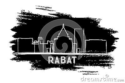 Rabat Morocco City Skyline Silhouette. Hand Drawn Sketch Stock Photo