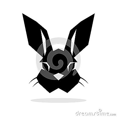Rabbit black silhouette. Easter bunny icon isolated Vector Illustration
