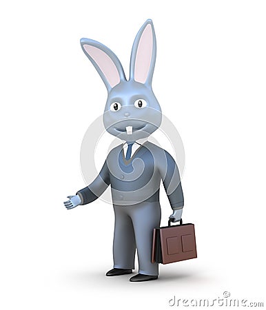 Rabbit businessman Stock Photo