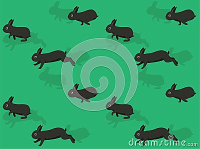 Rabbit Cartoon Mini Satin Seamless Wallpaper Background Vector Illustration