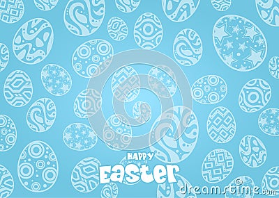 Rabbit and eggs in Easter day.Bunny Ears background Vector Illustration