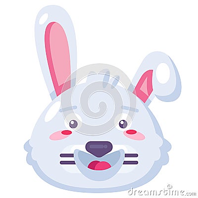 Rabbit happy expression funny comic emoji vector Vector Illustration