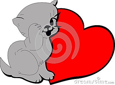 Rabbit with heart Vector Illustration