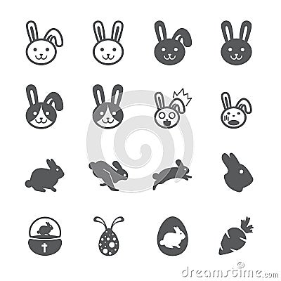 Rabbit icon set Vector Illustration