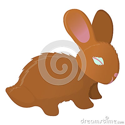 Rabbit icon. Wildlife label on white Background. Cartoon style. Vector Illustration Vector Illustration