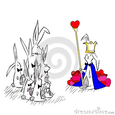 Rabbit king of heart Stock Photo