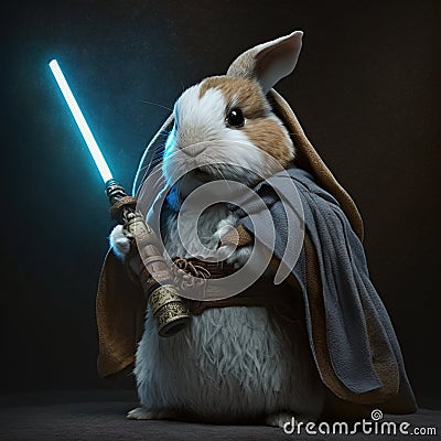 Rabbit Knight. The Force Awakens Stock Photo