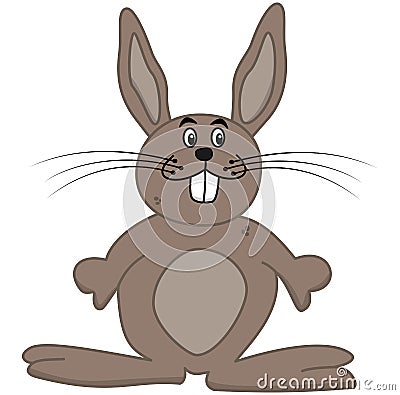 Rabbit with large teeth Cartoon Illustration