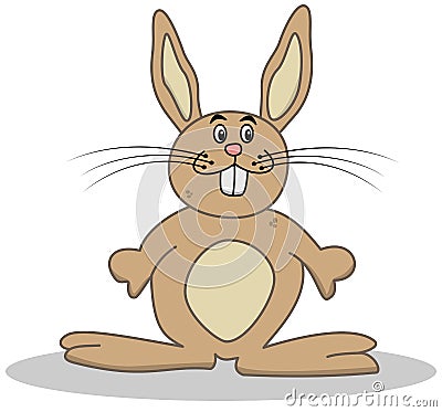 Rabbit with large teeth Cartoon Illustration