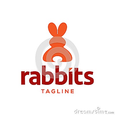 Rabbit logo vector design template Vector Illustration