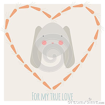 Rabbit love illustration Vector Illustration