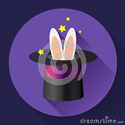 Rabbit in a magic hat Vector Illustration