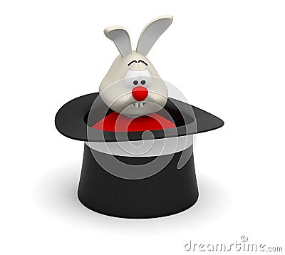 Rabbit magic hat illusion magician show Stock Photo