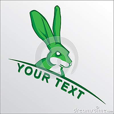 Rabbit mascot banner mascot on sport Vector Illustration