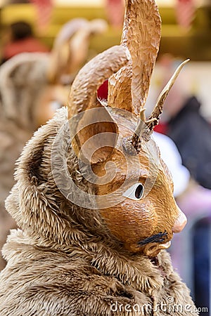 Rabbit mask at Carnival parade, Stuttgart Editorial Stock Photo