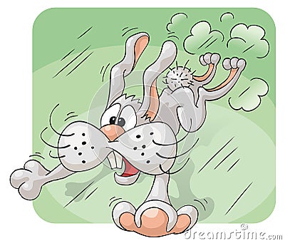 Rabbit In Panic Vector Illustration