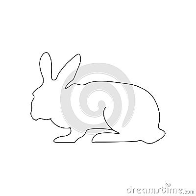 Rabbit sign - thin lines Stock Photo