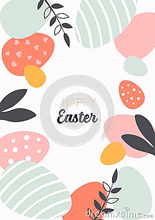 Rabbit Silhouette Happy Ester Poster Stock Photo