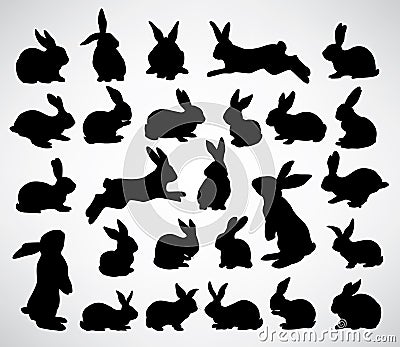 Rabbit silhouettes Vector Illustration