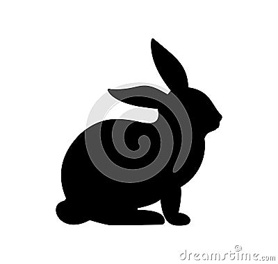Rabbit sillouette illustration minimal design Vector Illustration