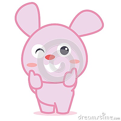 Rabbit smilling character cartoon Vector Illustration