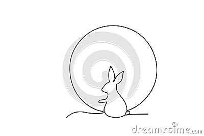 A rabbit symbol of Mid-autumn celebrations Vector Illustration