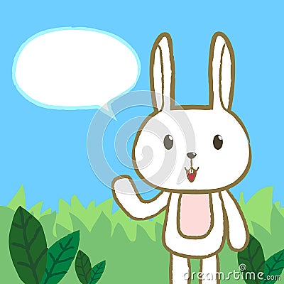 Rabbit talk Vector Illustration