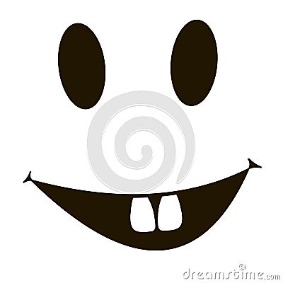 Rabbit teeth smile funny face with rabbit teeth Vector Illustration