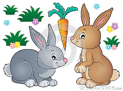 Rabbit topic image 1 Vector Illustration