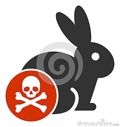 Flat Raster Rabbit Toxin Icon Stock Photo