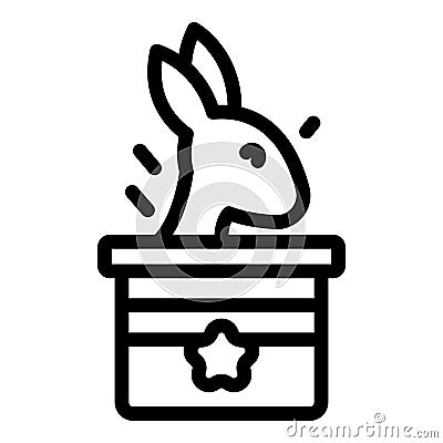 Rabbit trick icon outline vector. Magic hat Stock Photo