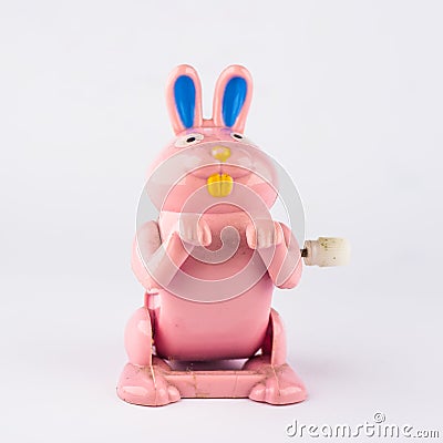 Rabbit , wind up toys Stock Photo