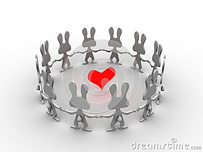 Rabbits heart Stock Photo