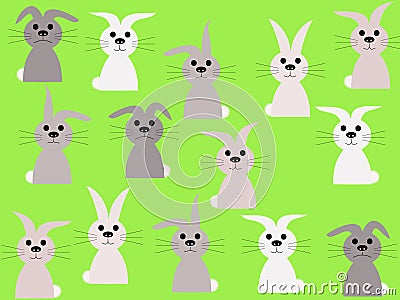 Rabbits springtime illustration Vector Illustration