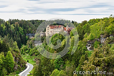 Rabenstein castle in Fraconian Switzerland in Bavaria, Germany. Stock Photo