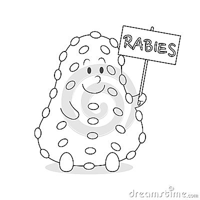 Rabies Virus Cell Vector Cartoon Colorless Vector Illustration