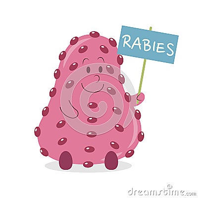 Rabies Virus Cell Vector Cartoon Vector Illustration