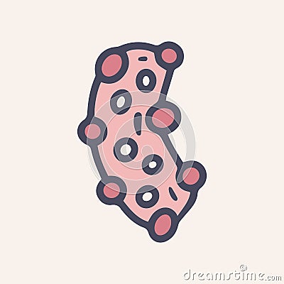 rabies virus color vector doodle icon design Vector Illustration